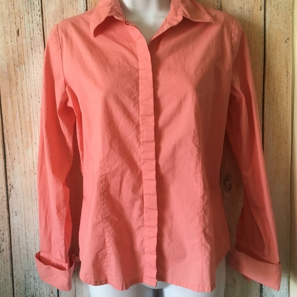 NWOT Button Down Peach Long Sleeves Shirt for Women - Picture 2 of 4